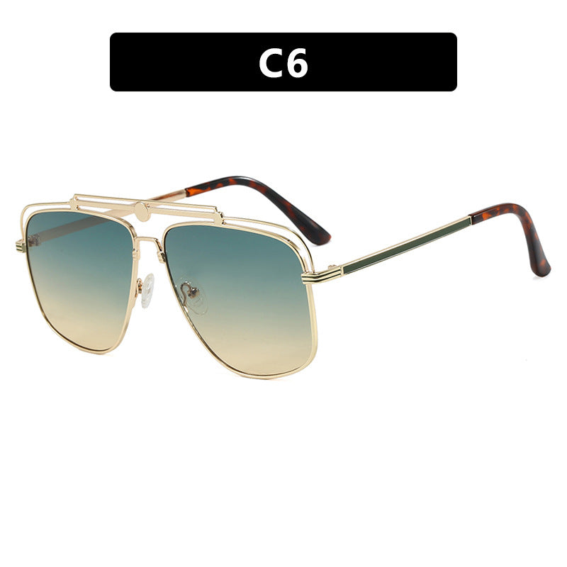 Women's elegant square sunglasses with gold accents Kalsten