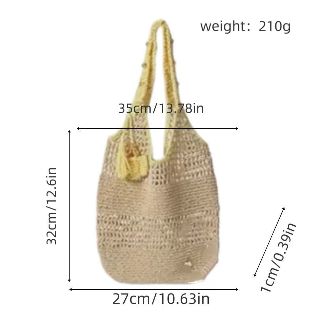 Tote bag made from hand-crocheted yarn with ergonomic shoulder straps Kalsten