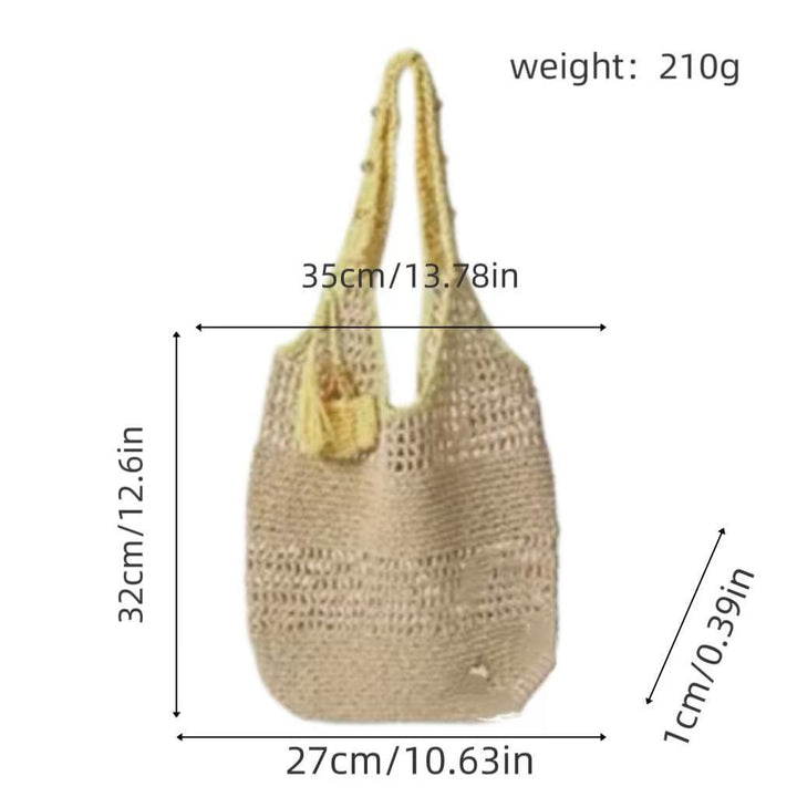 Tote bag made from hand-crocheted yarn with ergonomic shoulder straps Kalsten