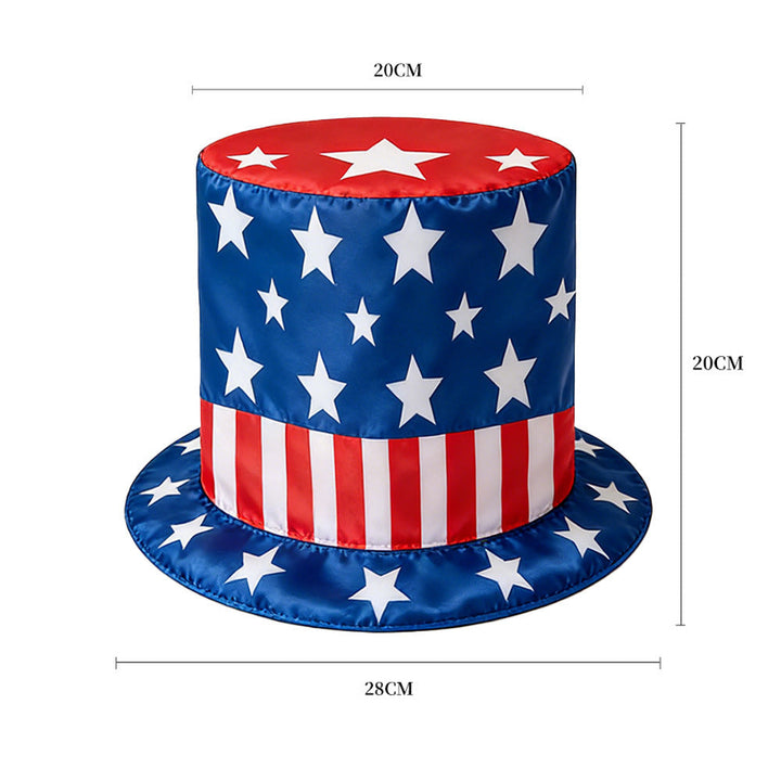 Unisex nano patriotic party top hat with Independence Day motif and lightweight polyester construction One size Kalsten