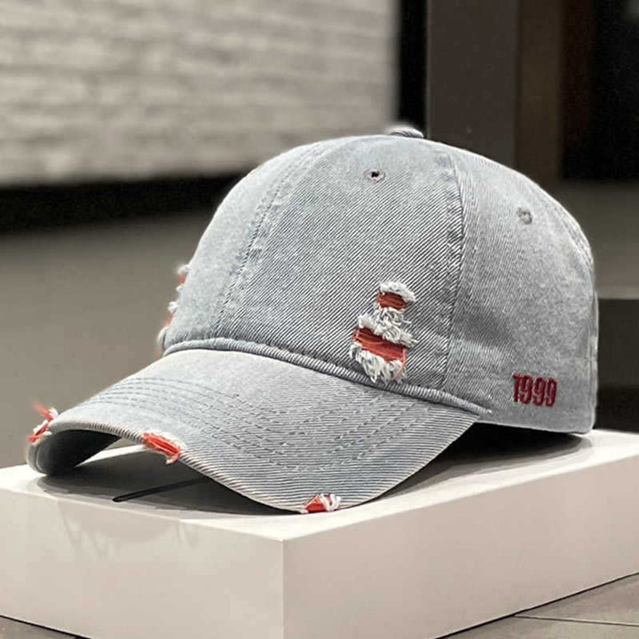 Unisex Distressed Denim Baseball Cap Kalsten