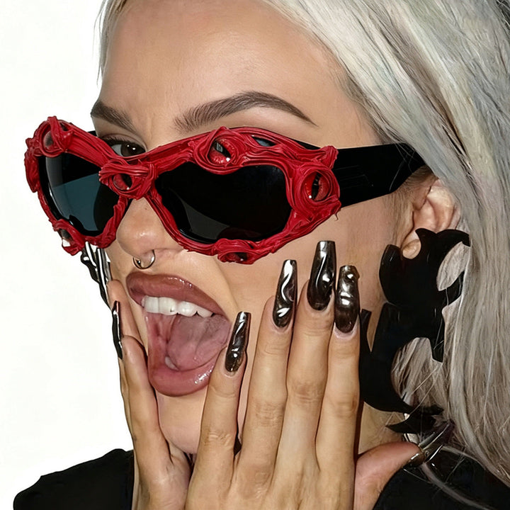 Women's creative designer sunglasses with extravagant 3D elements Kalsten