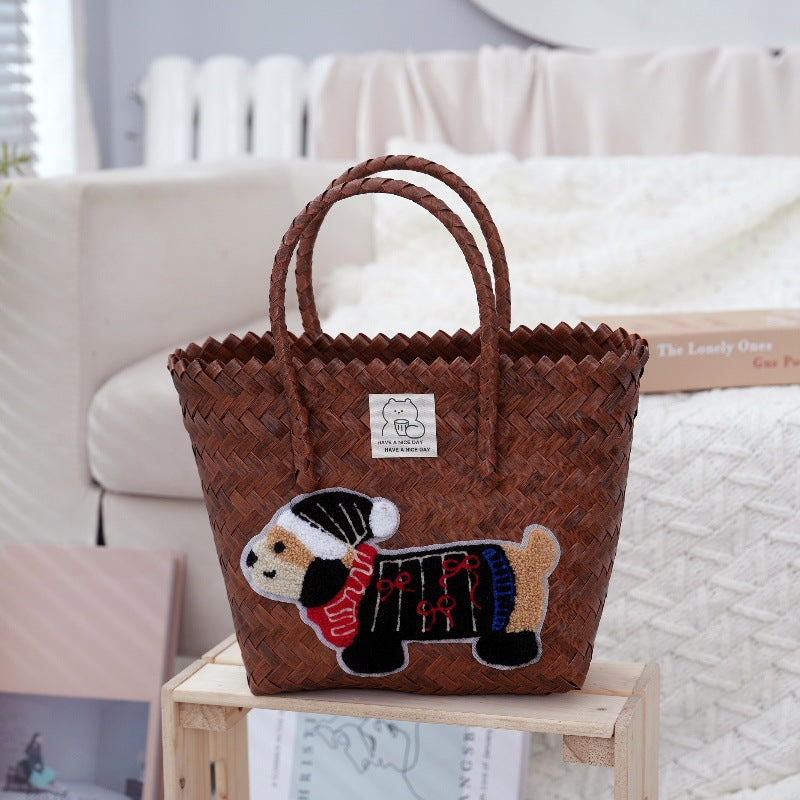 Handcrafted Basket Bag Made of High-Quality Material Kalsten