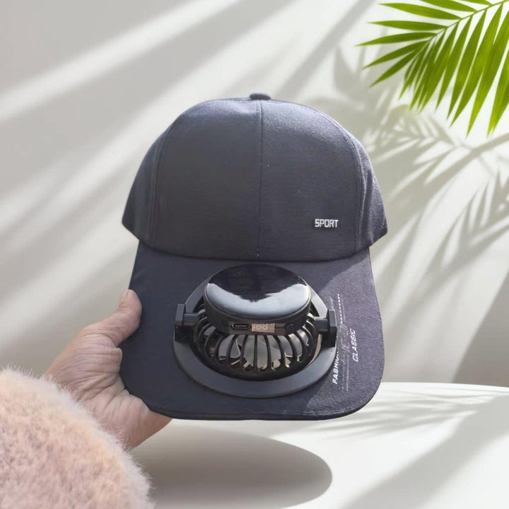Portable solar-powered USB-C fan with digital battery indicator Kalsten