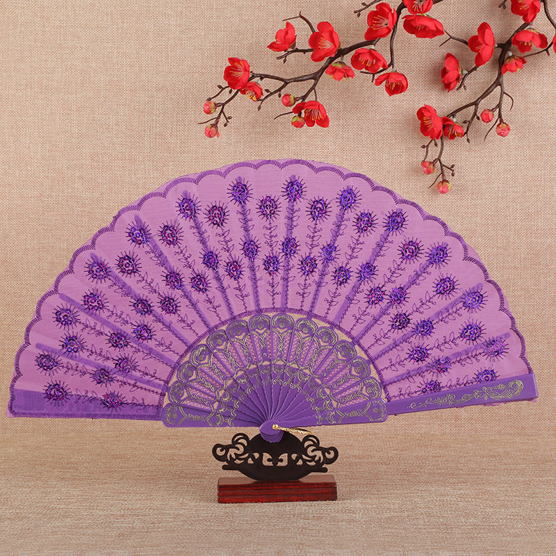 Women's folding fan with artistic decorations Kalsten