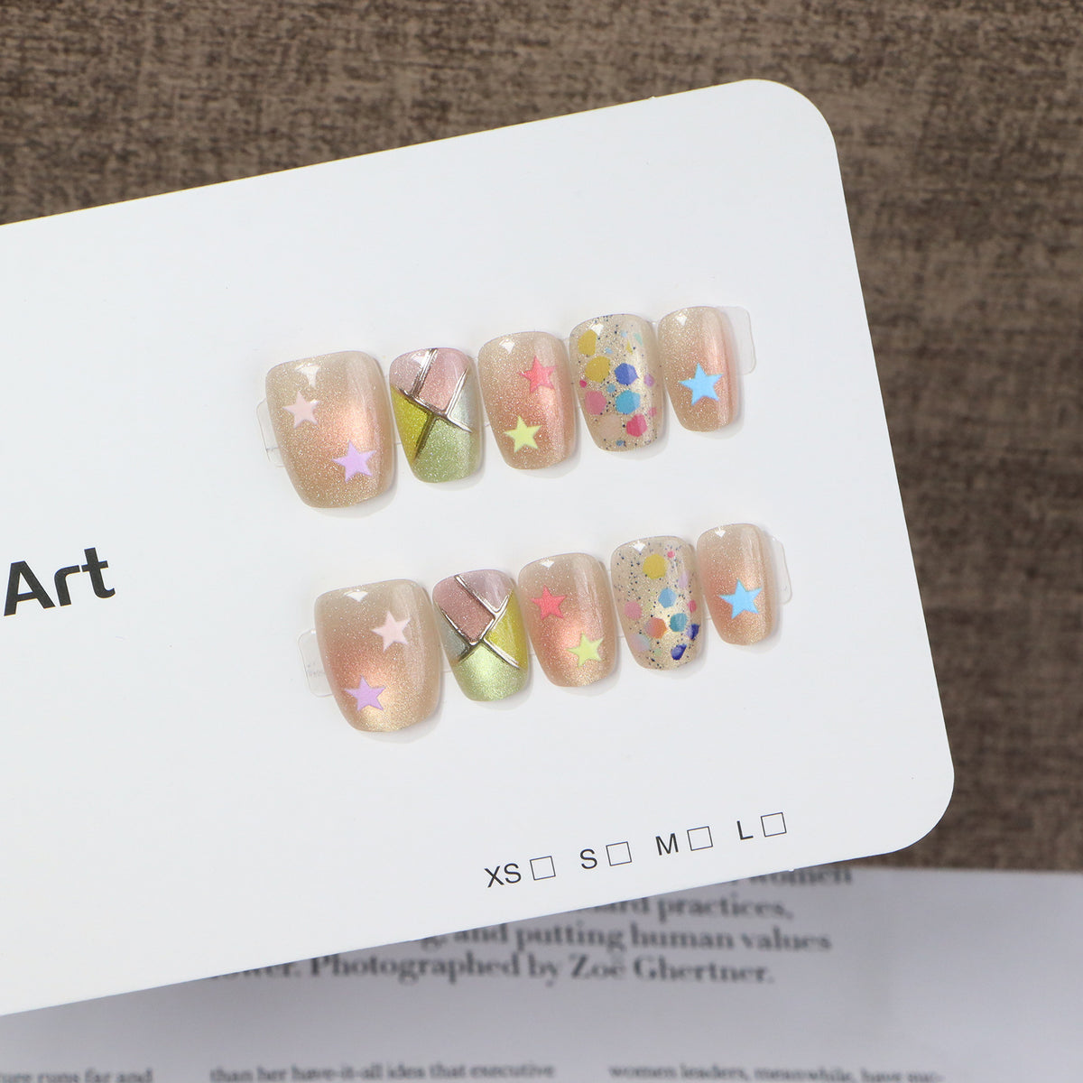 Artistic Star-Themed Press-On Nail Set Acalora
