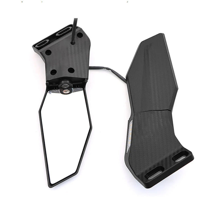 Motorcycle mirror set with integrated LED turn signal Kalsten