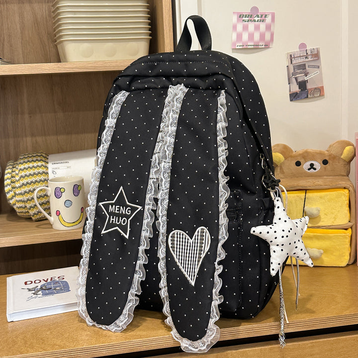 Decorative Lace-Trimmed School Backpack