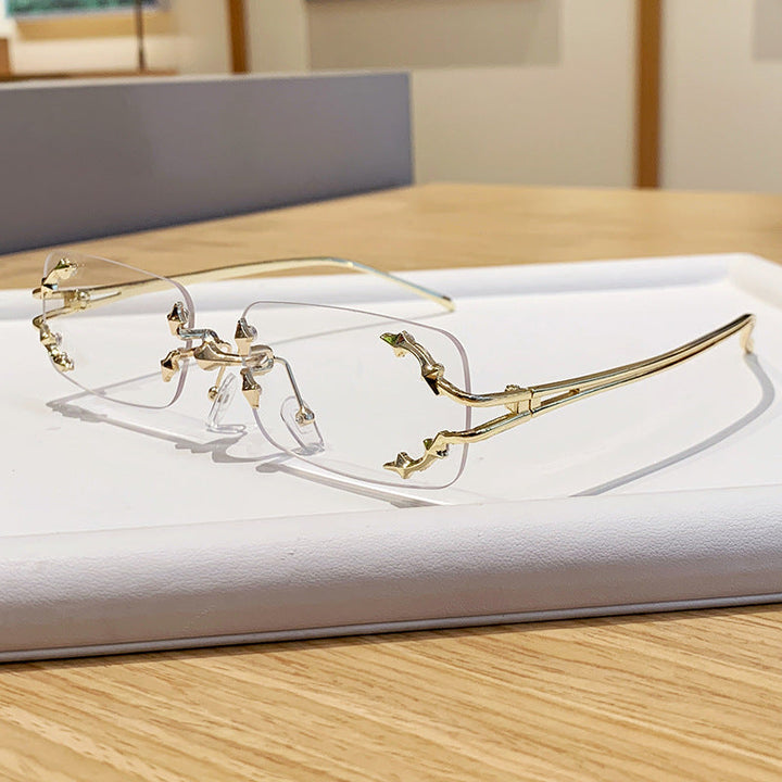 Women's fashionable sunglasses with delicate metal frame and transparent lenses Kalsten
