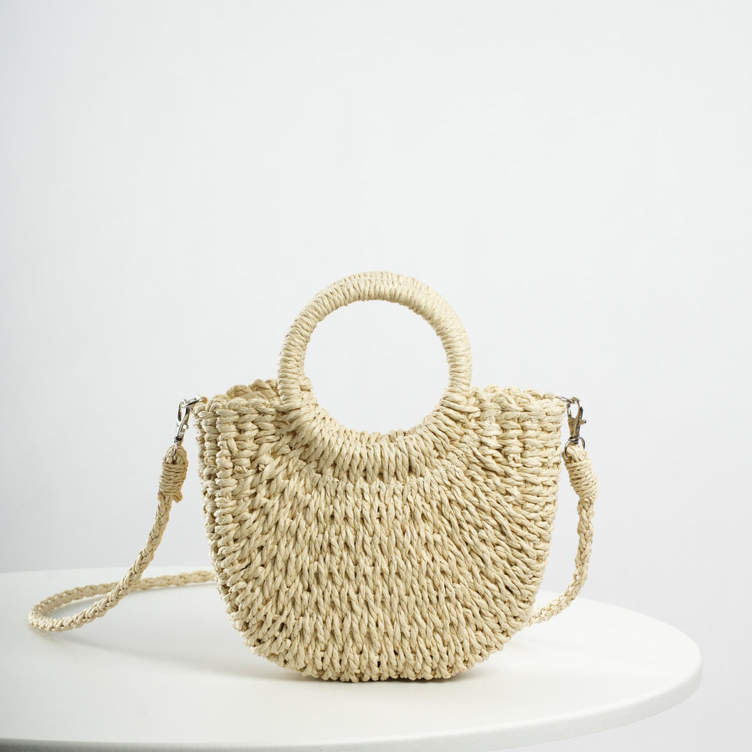 Handmade Basthandbag with Round Handles Kalsten
