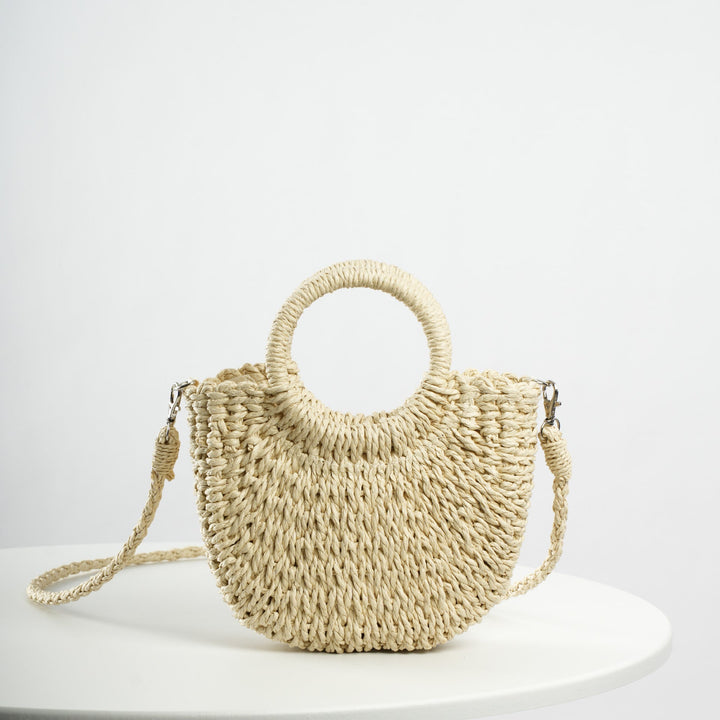 Handmade Basthandbag with Round Handles Kalsten