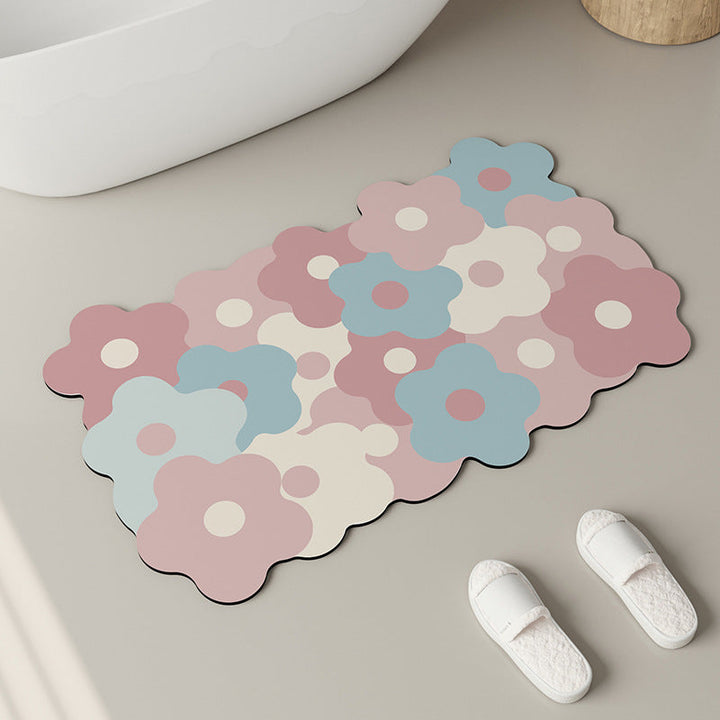 Decorative Floral Pattern Bath Mat Kalsten