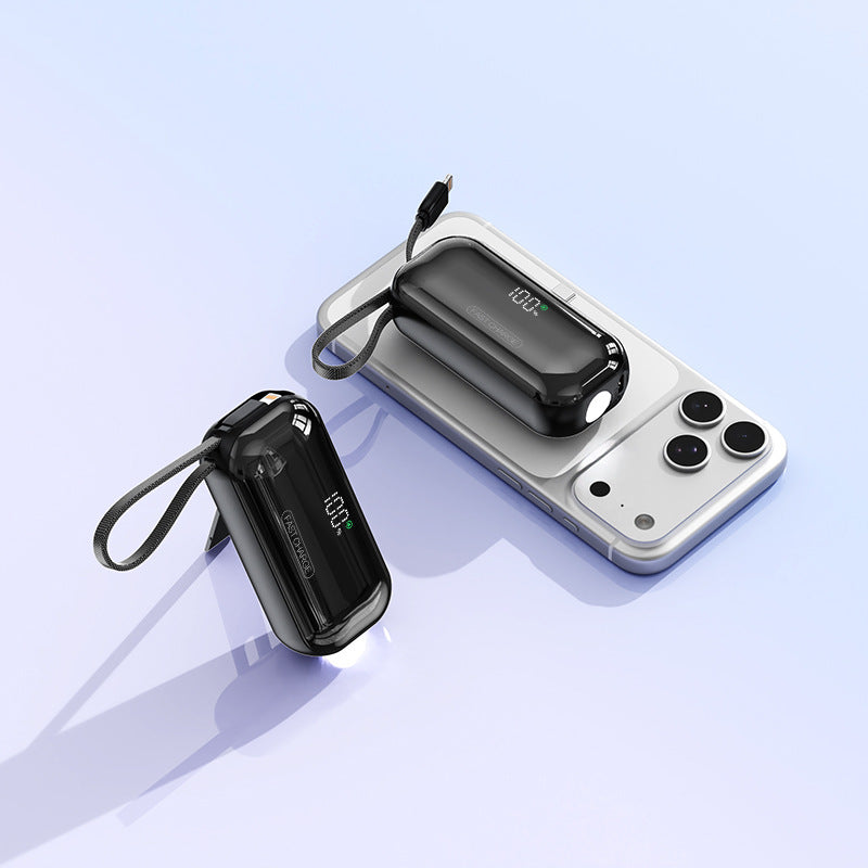 Portable power bank with integrated charging cable and LED charging status display Kalsten
