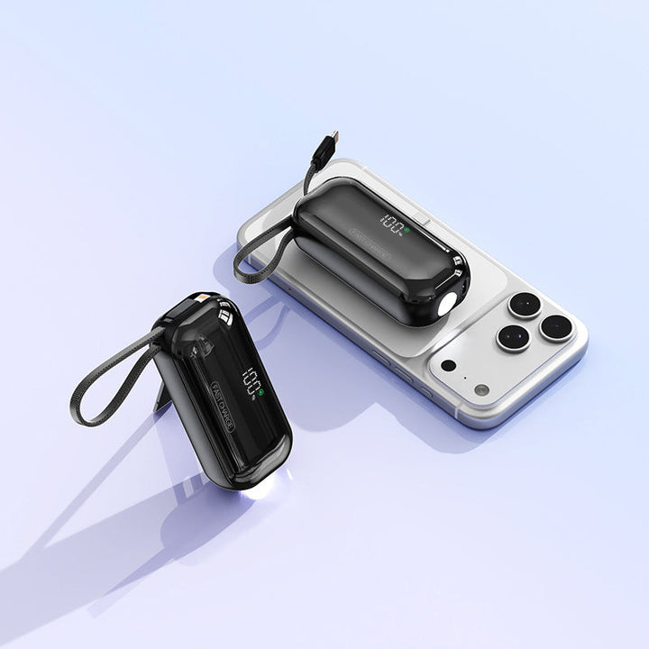 Portable power bank with integrated charging cable and LED charging status display Kalsten