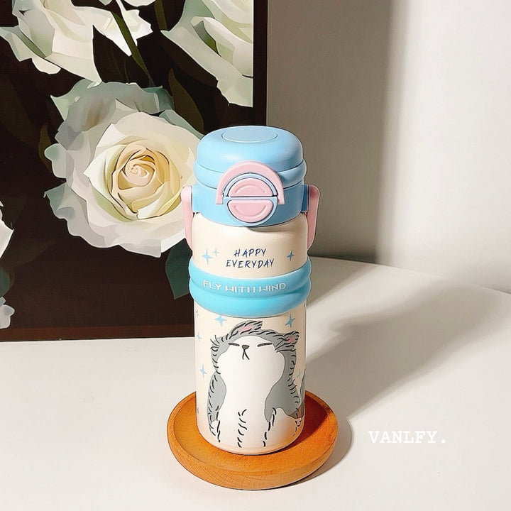 Women’s Insulated Water Bottle with Convenient Flip Cap and Cute Animal Design Kalsten
