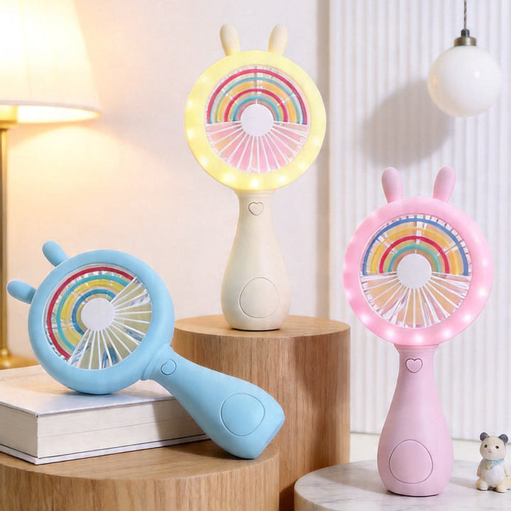 Women's creative handheld fan with LED lights Kalsten