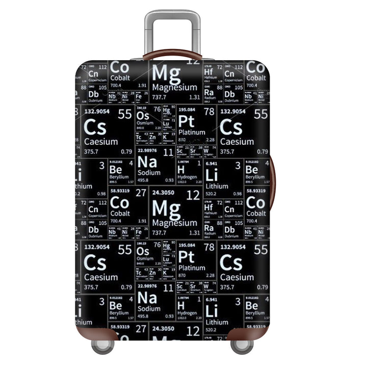 Unisex large hard shell suitcase with sturdy trolley handle and elastic motif protective cover superhero design Kalsten