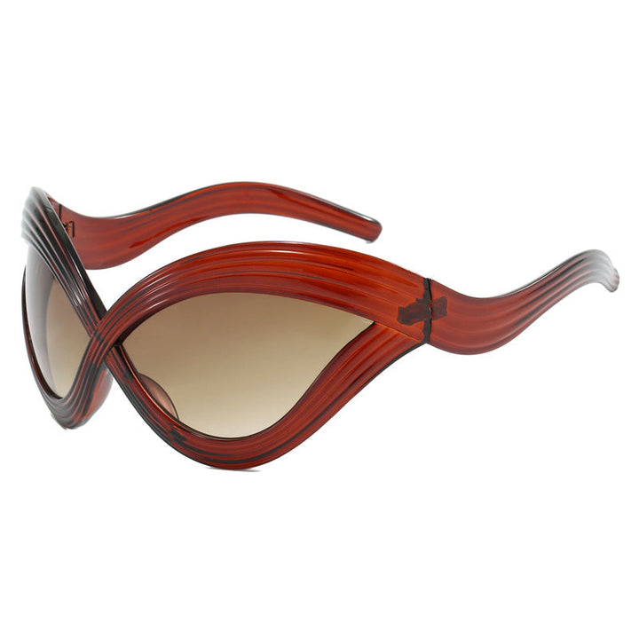 Women trendy designer sunglasses with curved frame Kalsten