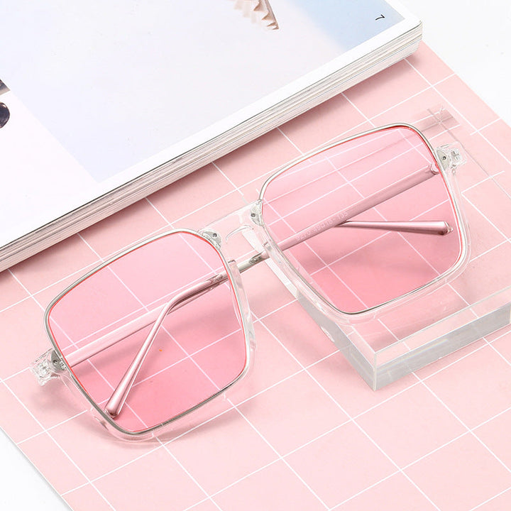 Women's square sunglasses with transparent frame and polarized lenses Kalsten