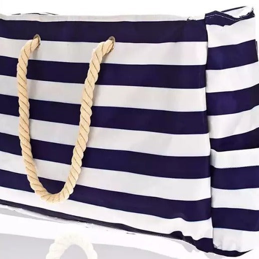Large beach bag with nautical stripe pattern Kalsten