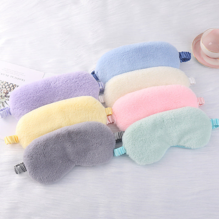 Women's cozy sleep mask made of plush with adjustable elastic band and lightproof inner lining Kalsten