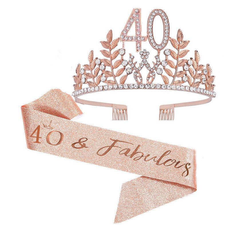 Women's Glamorous Birthday Crown with Shining Rhinestones Kalsten
