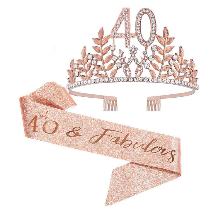 Women's Glamorous Birthday Crown with Shining Rhinestones Kalsten