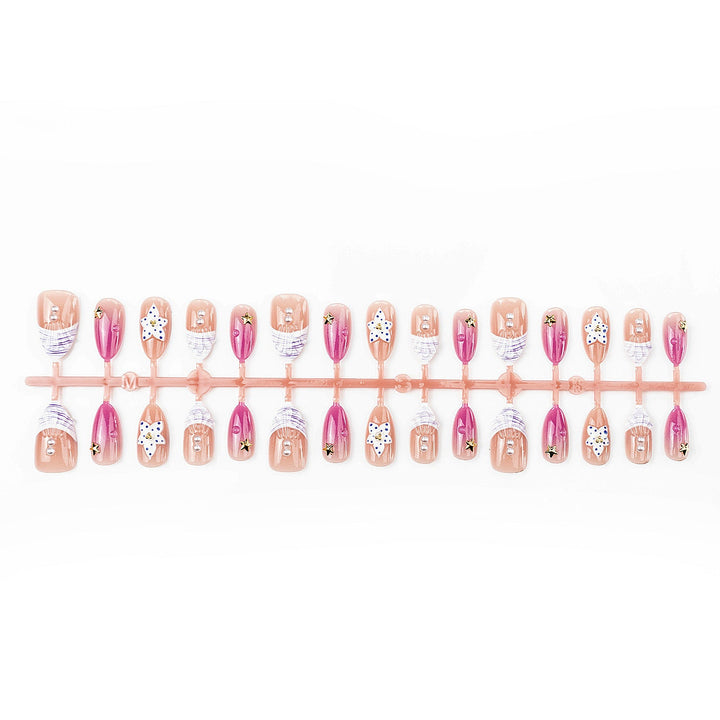 Artistic Press-On Nail Set with Star and Shell Accents Kalsten