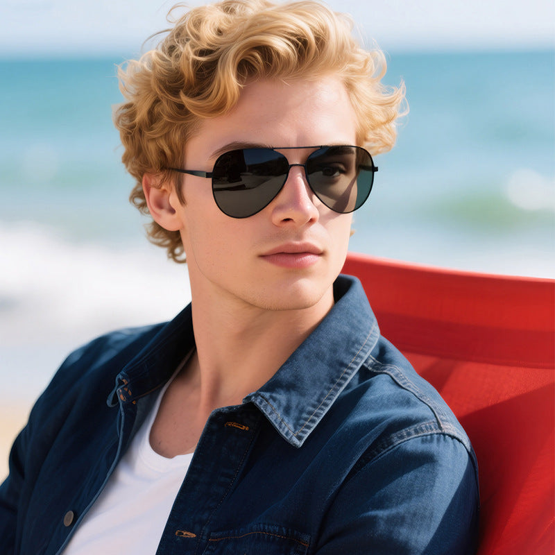 Men's Geometric Metal Frame Sunglasses Kalsten
