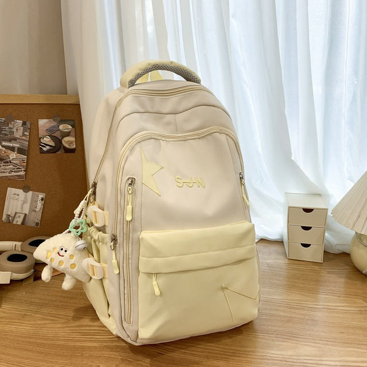 Multifunctional Lightweight Star-Embellished School Backpack