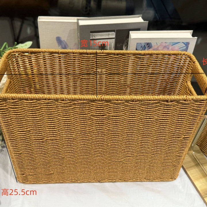 Women's Rectangular Rattan Storage Basket with Compartments Kalsten
