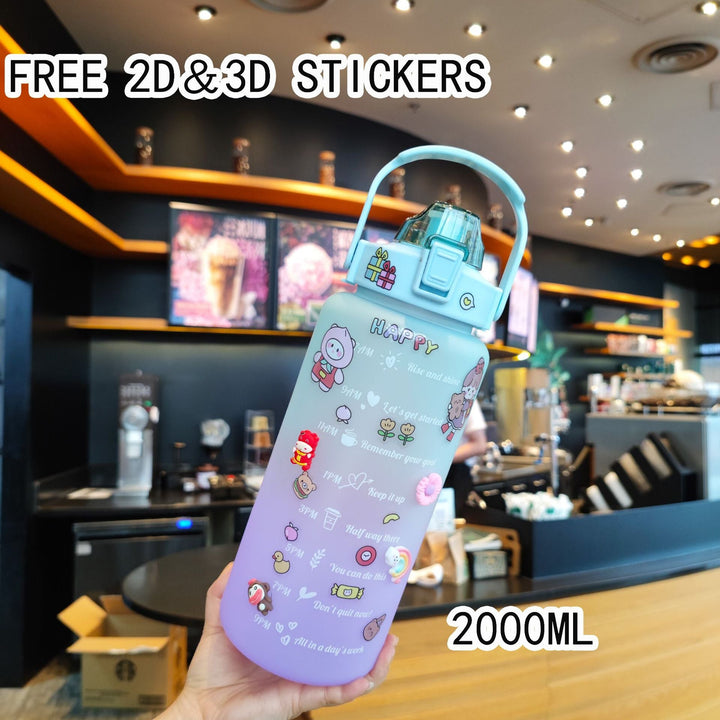 Women's Motivating Water Bottle with Interactive Sticker Set Kalsten