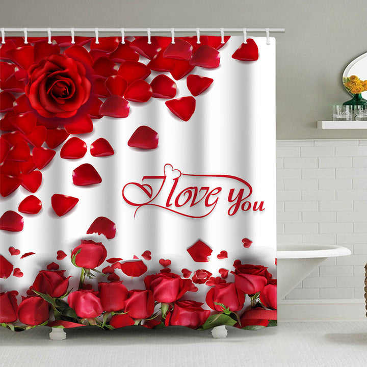 Romantic Floral Swan Shower Curtain Kalsten