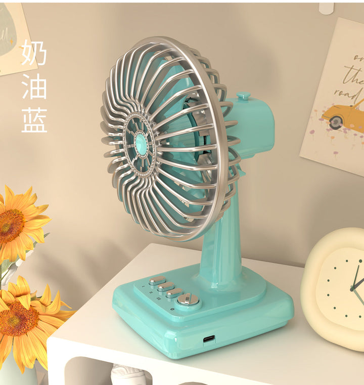 Women's portable table fan with adjustable tilt angle and powerful battery Kalsten