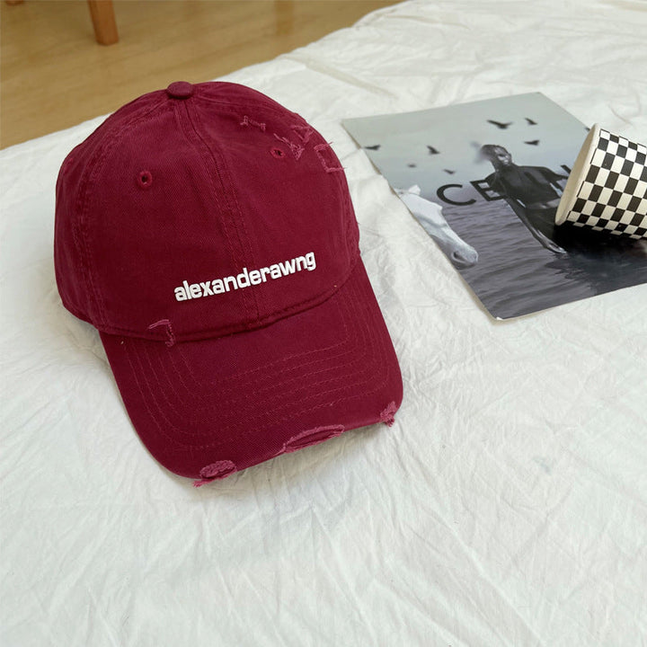 Unisex Distressed Cotton Baseball Cap Kalsten