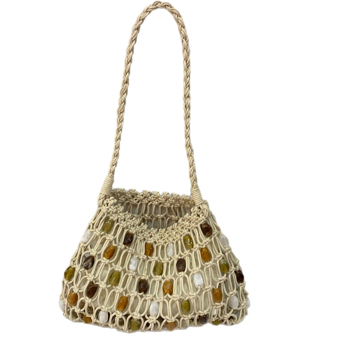 Hand-knotted net bag with decorative beads Kalsten