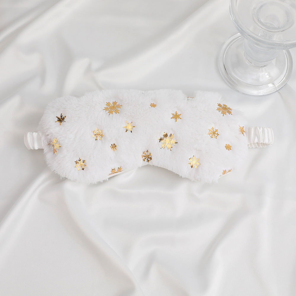 Unisex soft eye mask made of faux fur with festive motif embossing Kalsten