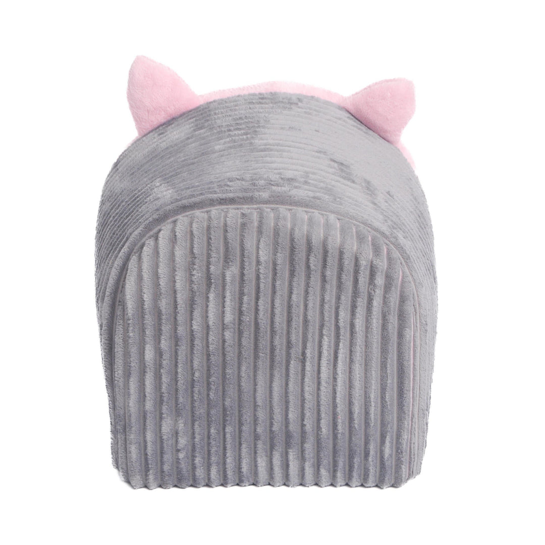 Cat-Themed Cozy Hideaway Dog Bed