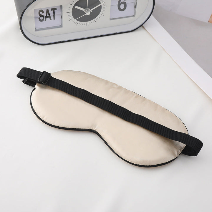 Unisex embroidered contoured sleep mask with decorative text embroidery and adjustable elastic band Kalsten
