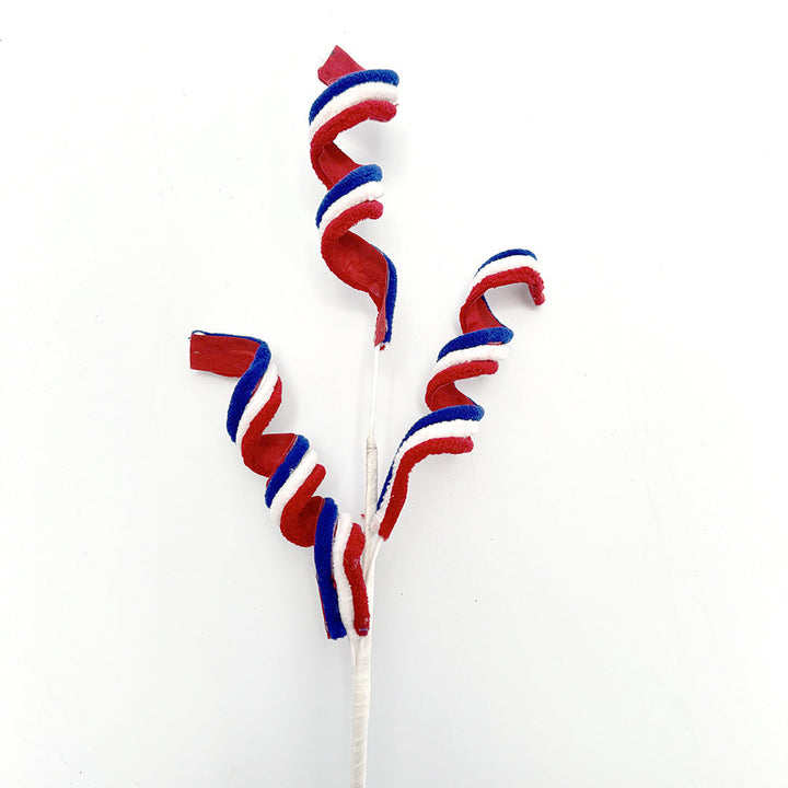 Unisex decorative spiral plug branch with wrapped fabric tape and flexible wire base Kalsten
