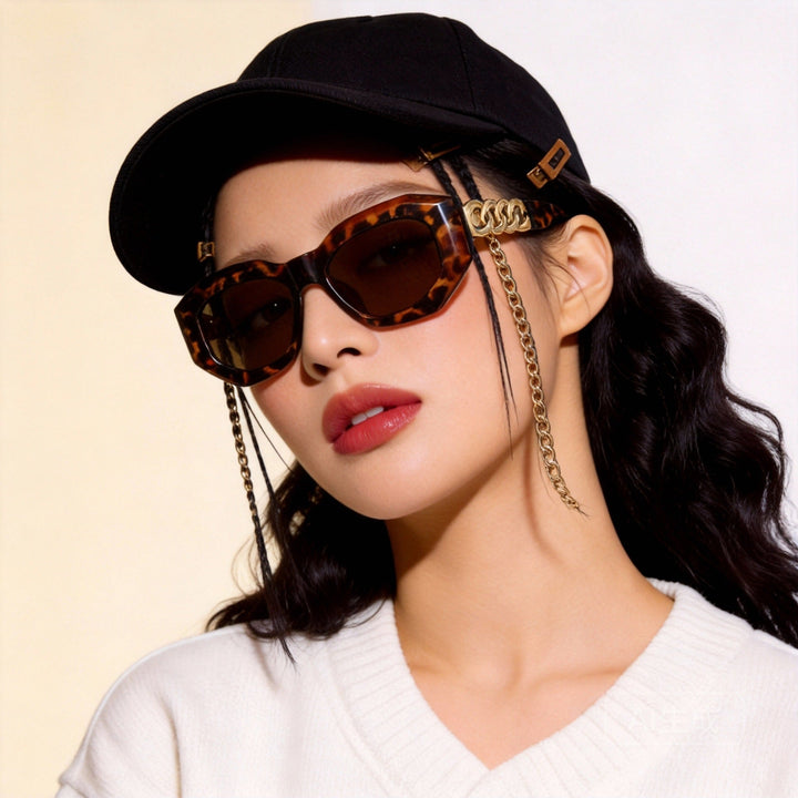 Ladies fashionable sunglasses with luxurious chain frame Kalsten