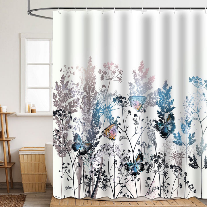 Floral Patterned Bathroom Shower Curtain Kalsten