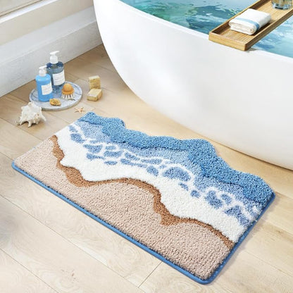 Plush Leaf-Design Bath Mat Acalora