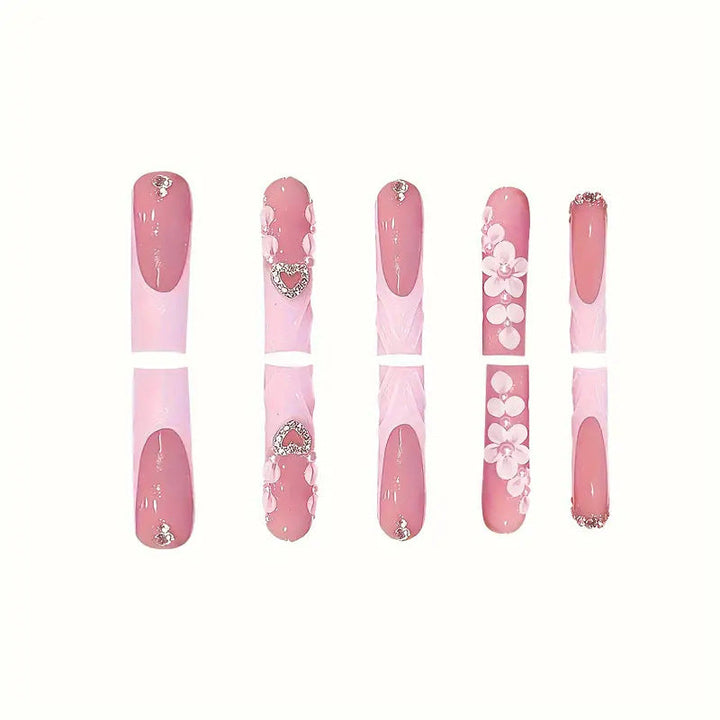 Decorative Floral Appliqué Press-On Nails Kalsten
