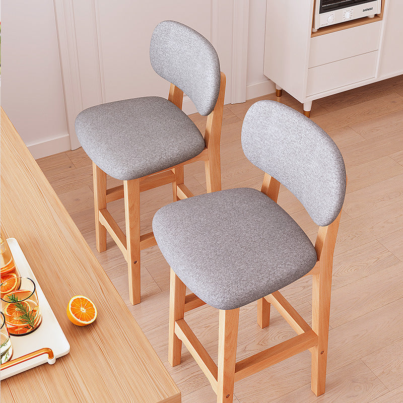 Height-adjustable Bar Stool with Backrest and Cushion Kalsten