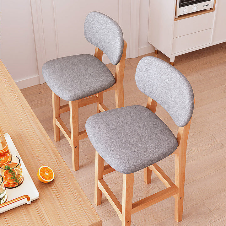 Height-adjustable Bar Stool with Backrest and Cushion Kalsten