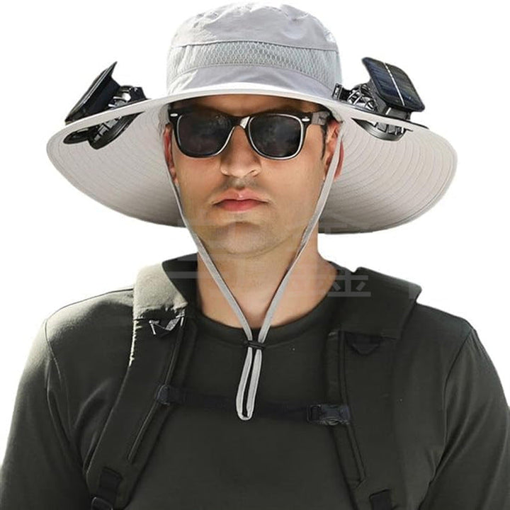 sun hat with solar-powered fan and wide brim Kalsten
