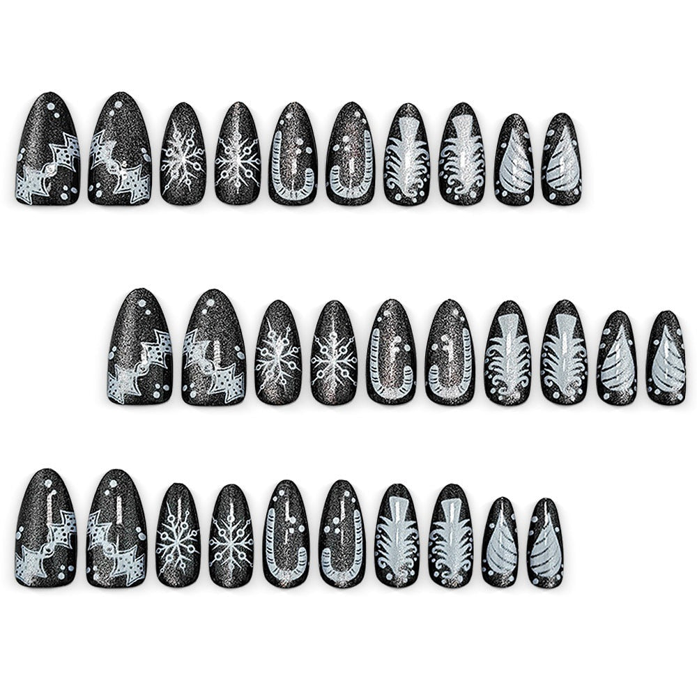 Creative Nail Art in Glamorous Black-White Design Kalsten