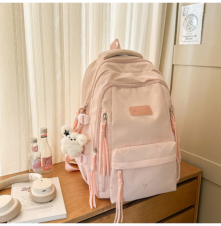 Embroidered Fashion School Backpack