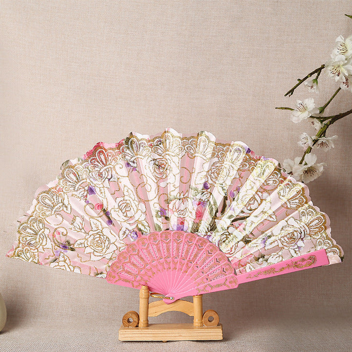 Ladies Elegant Hand Fan with Intricate Floral Patterns Kalsten